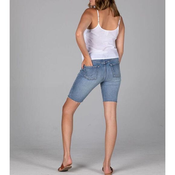Jag Jeans Valentina High Rise Frayed Hem Denim Shorts Women's Size 0/25 NWT - Picture 2 of 13
